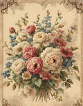 Thin translucent rice paper sheets for decoupage with floral and botanical print designs
