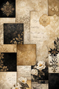 Pack of A4 decoupage rice paper sheets with mixed motif prints including roses, butterflies, and paisley