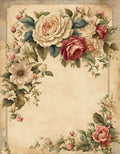 Thin translucent rice paper sheets for decoupage with floral and botanical print designs