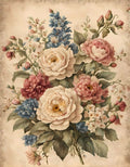 Pack of A4 decoupage rice paper sheets with mixed motif prints including roses, butterflies, and paisley