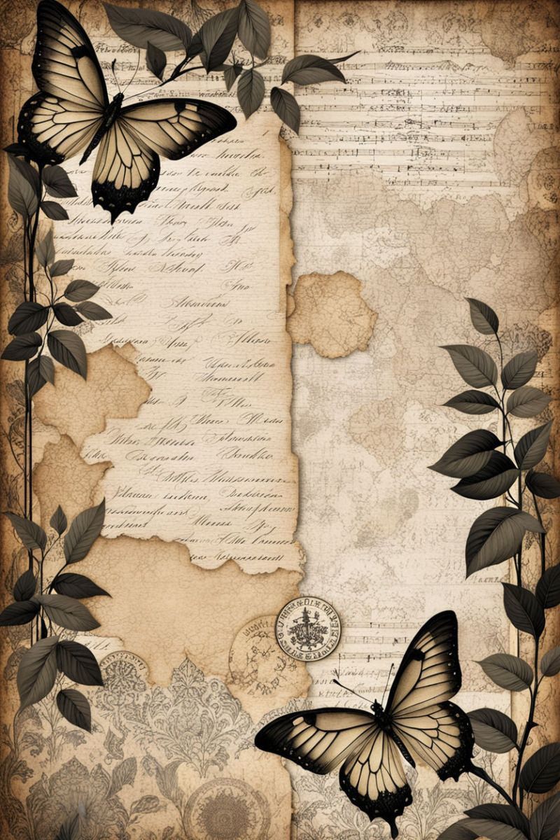 Pack of A4 decoupage rice paper sheets with mixed motif prints including roses, butterflies, and paisley