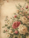 Thin translucent rice paper sheets for decoupage with floral and botanical print designs